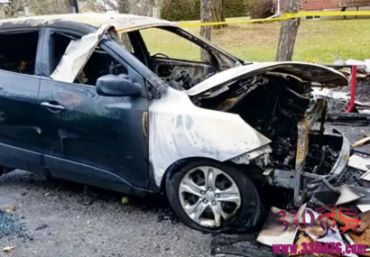现代（Hyundai）Tucson越野车在车库突然自燃，一家五口死里逃生！