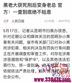 不论孙小果后台是谁，终将难逃恢恢法网